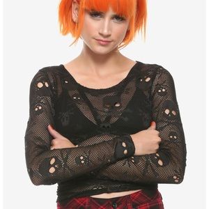 Royal Bones by Tripp Skull Mesh Top